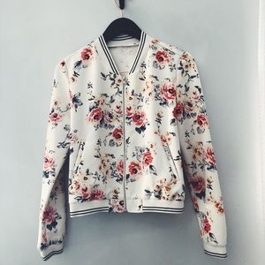 Free People Vintage Floral Bomber Jacket size S
